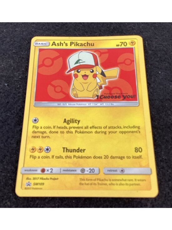 Other - Ash's Pikachu SM109 Sun Moon Pokemon TCG Card Regular 2019 Promo I Choose You